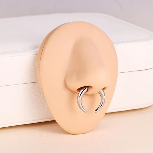 3Pcs Push in Septum Ring C Shape Pincher Tapers Septum Rings Horseshoe Septum Hoops for Women Men Heavy Gauges Nose Cartilage Hoop 16G Silver Black Gold in Saudi Arabia
