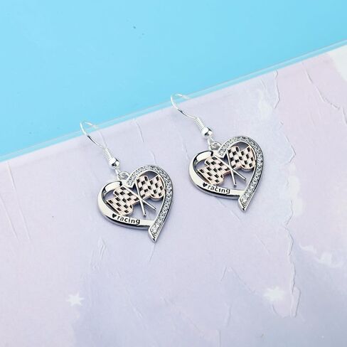 Checkered Flag Racing Earring Checkered Flag Gift Racing Race Car Gifts for Racers Fans Checkered Flag Dangle Drop Earrings in Saudi Arabia