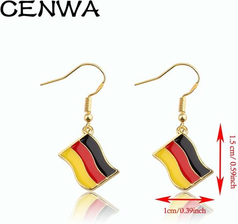 CENWA German Flag Charm Earring Germany Flag Gift National Flag Earrings in Saudi Arabia