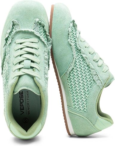 Vepose Women's Fashion Sneakers, Dressy Casual Square Toe Lace Detail Retro Tennis Shoes, Comfortable Walking 8205 Trainers in Saudi Arabia