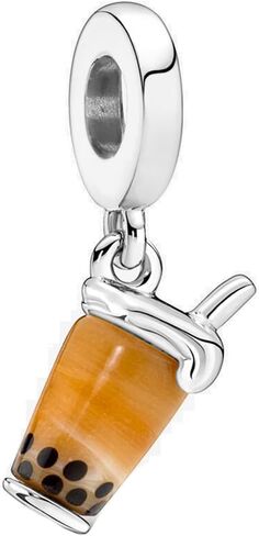 Murano Glass Bubble Tea Dangle Charm Fit Women Bracelet Necklaces Fashion Gifts 925 Sterling Silver DIY Jewelry in Saudi Arabia