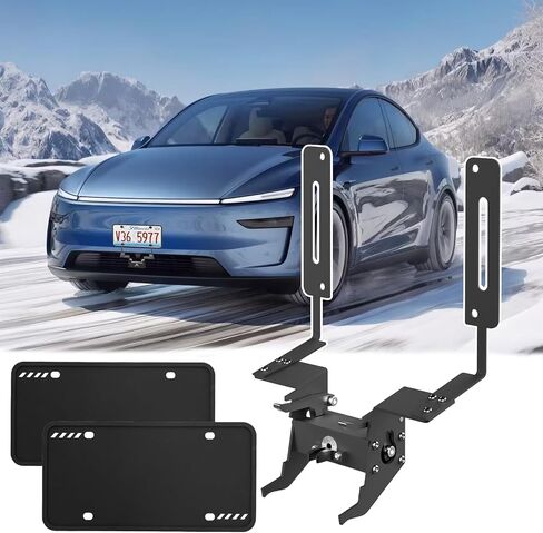 Upgraded No Drill Front License Plate Holder Kit for 2025 2026 Tesla Model Y Juniper Front License Plate Mount Accessories Aluminum Alloy Anti-Theft Lock, Free Silicone License Plate Frame in Saudi Arabia