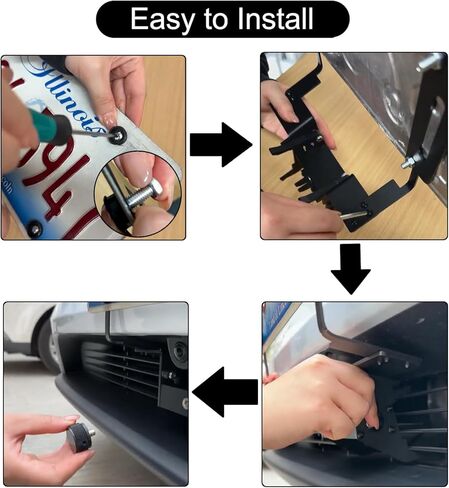 Upgraded No Drill Front License Plate Holder Kit for 2025 2026 Tesla Model Y Juniper Front License Plate Mount Accessories Aluminum Alloy Anti-Theft Lock, Free Silicone License Plate Frame in Saudi Arabia