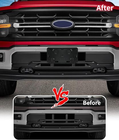 حامل لوحة الترخيص الأمامي لـ Ford F-150 2024 2025 OEM-Style المصد الأمامي لوحة الترخيص جبل لملحقات 2024 2025 Ford F150 2.7L 3.5L، استبدال #RL3Z17A385BA in Saudi Arabia