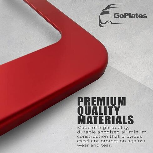 GoPlates Custom License Plate Frame - Laser Engraved Personalization - Fits Standard US Plates - Unique Car Accessory - Red in Saudi Arabia