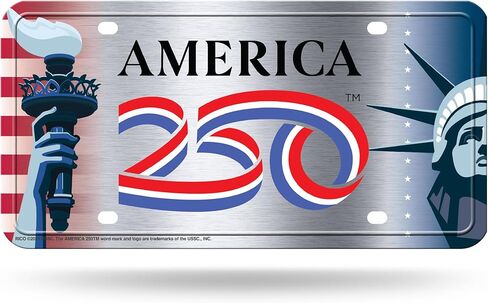 Rico Industries USA America's 250TH Birthday Metal Auto Tag 6" x 12" - Great for Truck/Car/SUV in Saudi Arabia