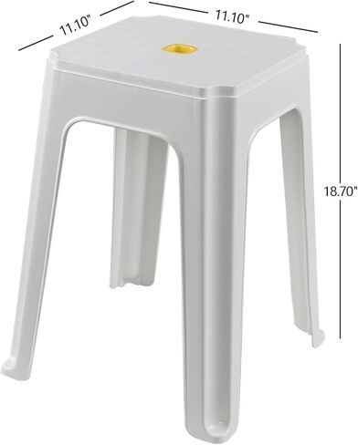 12-Pack Portable Stackable Plastic Stool, 18.7 Inch Plastic Stack Nesting Stools, White in Kuwait