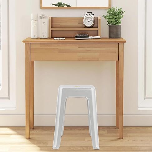 12-Pack Portable Stackable Plastic Stool, 18.7 Inch Plastic Stack Nesting Stools, White in Kuwait