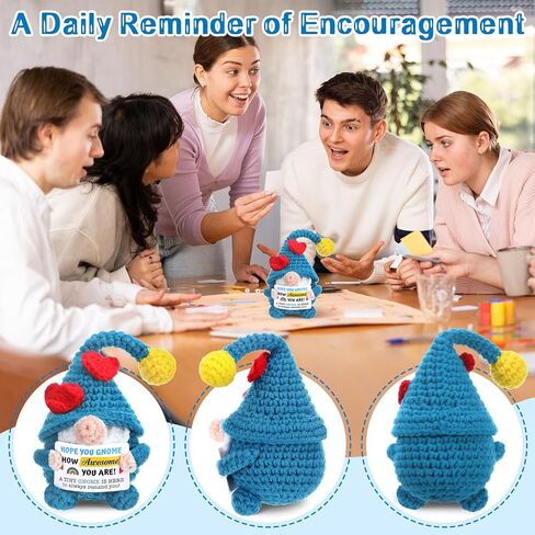 Pinkunn Easter Gnomes Gifts for Men Women Inspirational Handmade Crochet Gnome with Motivational Card and Organza Bag Emotional Easter Gifts Home Office Graduation Employees Birthday Party Favors in Saudi Arabia