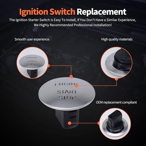 HiSport 2215450714 Engine Start Stop Button Switch - Compatible with Mercedes-Benz C63 AMG C300 CLA45 AMG CLA250 GLA250 GLE350 S550 SL500 C250 E250 E350 E400 E550 GL350 2008-2017 - Replace 2215450514 in Kuwait