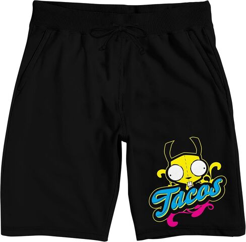 Invader Zim Gir Tacos Men's Black Sleep Pajama Shorts in Saudi Arabia
