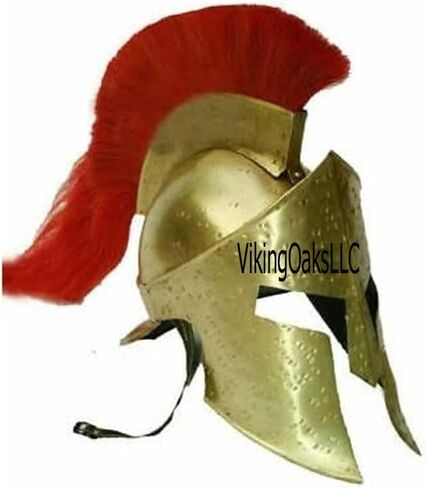 خوذة سبارتان 300 من العصور الوسطى، لمسة نهائية من النحاس مع عمود أحمر، إكسسوار زي المحارب اليوناني، 300 فيلم الملك ليونيداس in Kuwait