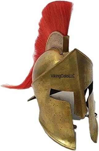 خوذة سبارتان 300 من العصور الوسطى، لمسة نهائية من النحاس مع عمود أحمر، إكسسوار زي المحارب اليوناني، 300 فيلم الملك ليونيداس in Kuwait