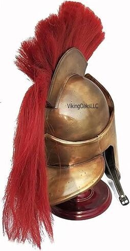 خوذة سبارتان 300 من العصور الوسطى، لمسة نهائية من النحاس مع عمود أحمر، إكسسوار زي المحارب اليوناني، 300 فيلم الملك ليونيداس in Kuwait