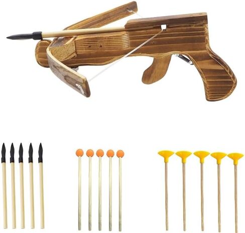 5 أعمدة أسهم من الغراء الأسود - 5 أعمدة أسهم ذات كوب شفط - 5 أعمدة أسهم كروية إسفنجية - قوس من الخيزران - قوس ونشاب محمول باليد in Kuwait