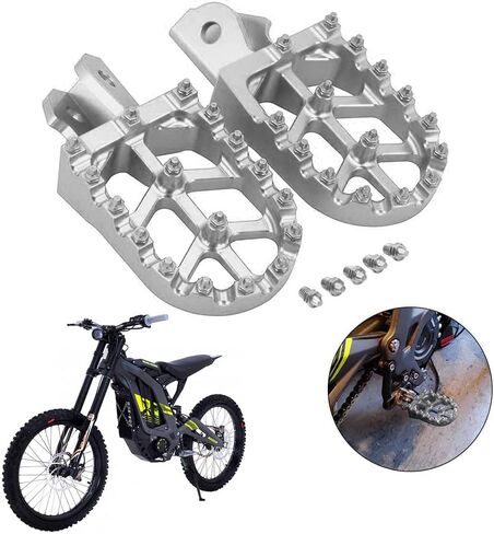 تشانغتشنغ الترابية دراجة أوتاد القدم دراجة نارية Footpegs دواسات القدم مساند CNC لسور رون ضوء النحل S / X Segway X260 X160 CRF150F 2003-2019 CRF230F 2003-2019 كروم in Saudi Arabia