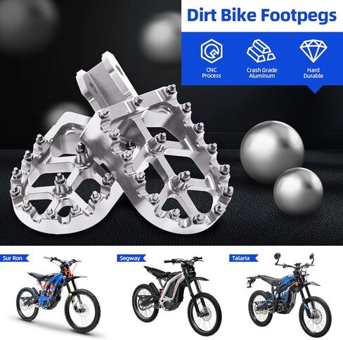 تشانغتشنغ الترابية دراجة أوتاد القدم دراجة نارية Footpegs دواسات القدم مساند CNC لسور رون ضوء النحل S / X Segway X260 X160 CRF150F 2003-2019 CRF230F 2003-2019 كروم in Saudi Arabia