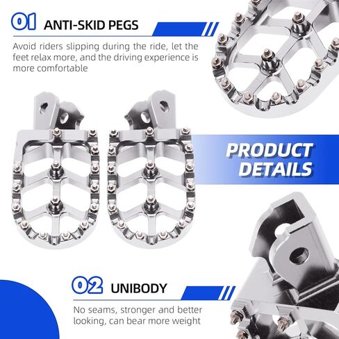 تشانغتشنغ الترابية دراجة أوتاد القدم دراجة نارية Footpegs دواسات القدم مساند CNC لسور رون ضوء النحل S / X Segway X260 X160 CRF150F 2003-2019 CRF230F 2003-2019 كروم in Saudi Arabia