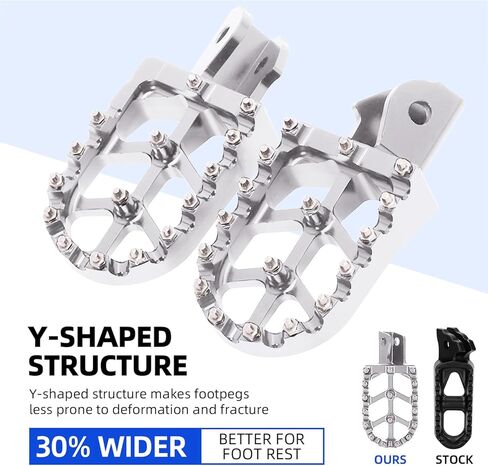 تشانغتشنغ الترابية دراجة أوتاد القدم دراجة نارية Footpegs دواسات القدم مساند CNC لسور رون ضوء النحل S / X Segway X260 X160 CRF150F 2003-2019 CRF230F 2003-2019 كروم in Saudi Arabia