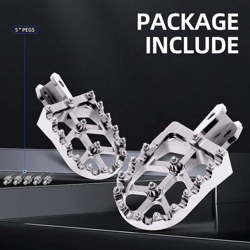 تشانغتشنغ الترابية دراجة أوتاد القدم دراجة نارية Footpegs دواسات القدم مساند CNC لسور رون ضوء النحل S / X Segway X260 X160 CRF150F 2003-2019 CRF230F 2003-2019 كروم in Saudi Arabia
