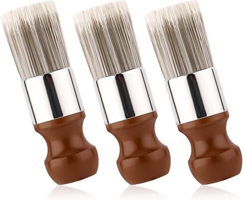 3pcs Salve Brushes for Leather Furniture, Soft Nylon Bristles Wood Repair Clean Cleaner Brushes Gentle Polish & Wax Applicators for Home Leather Cleaning in Saudi Arabia