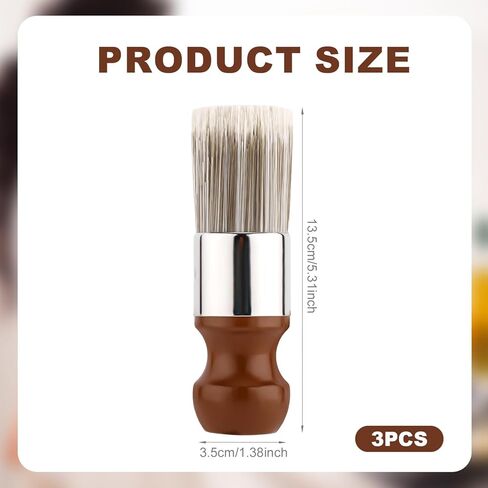 3pcs Salve Brushes for Leather Furniture, Soft Nylon Bristles Wood Repair Clean Cleaner Brushes Gentle Polish & Wax Applicators for Home Leather Cleaning in Saudi Arabia