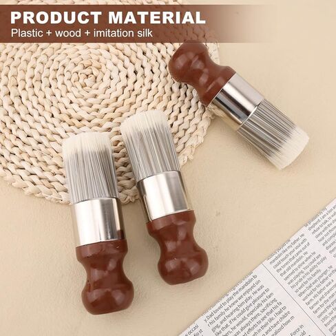 3pcs Salve Brushes for Leather Furniture, Soft Nylon Bristles Wood Repair Clean Cleaner Brushes Gentle Polish & Wax Applicators for Home Leather Cleaning in Saudi Arabia