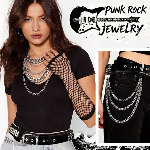 Punk Goth Costume Set for Women Emo Y2k Rock Jewelry for Punk Rock Party Halloween Accessories Set in Saudi Arabia