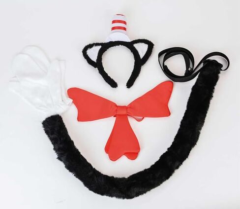 Halloween Cosplay Party Reading Day Dress Up Red White Costume Accessories (4-Piece Set in Kuwait