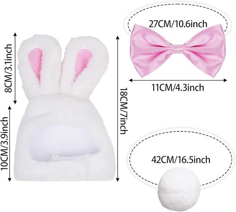 choyaxo Easter Bunny Costume Outfit Including Bunny Ear Hat and Bow Tie Tail for Goose Easter Party Outdoor Yard Lawn in Saudi Arabia