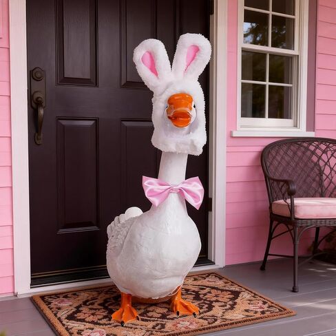 choyaxo Easter Bunny Costume Outfit Including Bunny Ear Hat and Bow Tie Tail for Goose Easter Party Outdoor Yard Lawn in Saudi Arabia
