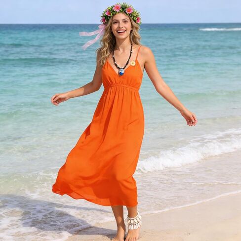 مجموعة إكسسوارات زي الأميرة مكونة من 6 قطع للنساء تتضمن قلادة المحيط وزهور هاواي ومشابك شعر زهرة إكليل بوهو وخلخال وحفلات هاواي وإكسسوارات الحفلات in Kuwait