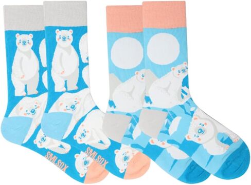 2 Pairs Fun Animal Crew Socks For Womens & Teens,Novelty Mid Calf Socks,Colorful Cute Daily Wear & Animal Lover Gift in Kuwait