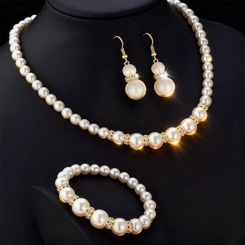 10PCS Old Lady Costume, 2 Styles Grandma Costume Set with Gold Glasses & Black Glasses, Matching Chains, Pearl Necklace, Bracelet, Earrings for Halloween Cosplay Themed Party Accessories in Kuwait