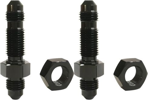 2PCS Car 6AN Male to Male 90 Degree Bulkhead Flare Fitting Adapter, Anti-Rust Aluminum Vehicle Bulkhead Fitting Union Adapter with 6AN Lock Nut, Universal for Vehicles in Saudi Arabia