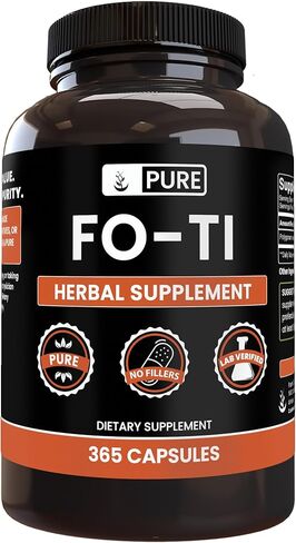 Pure Original Ingredients Fo-Ti (365 Capsules) No Magnesium Or Rice Fillers, Always Pure, Lab Verified in Saudi Arabia
