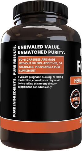 Pure Original Ingredients Fo-Ti (365 Capsules) No Magnesium Or Rice Fillers, Always Pure, Lab Verified in Saudi Arabia