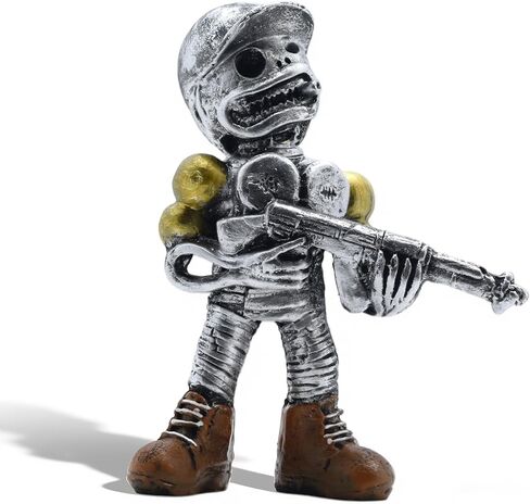 Gun-wielding Robot Soldier Figurine Statue - Resin Sculpture Home Decor - Military War Model for Desktop, Gaming Room, Halloween - Unique Gift for Men & Collectors (D) in Saudi Arabia