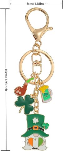Happy St Patricks Day Gnome Keychain Charms Accessories for Men Women Car Key Ring Bag Purse Decor ﻿ in Saudi Arabia