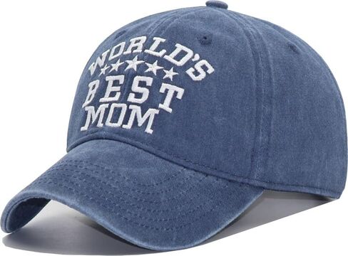 Mom Hat for Women Worlds Best Mom Baseball Cap Mother's Day Birthday Gifts for Woman Mother Wife Mama Grandma in Saudi Arabia