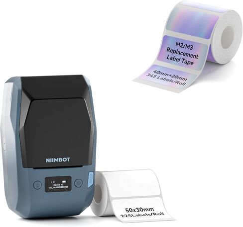 NIIMBOT M2 Thermal Transfer 2Inch Bluetooth Label Maker with 40×20mm Hologram Label Tape for Office Small Business School Home Cable Storage, Compatible with Phones & PC in Saudi Arabia
