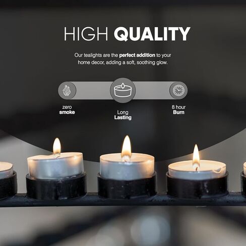 شموع Tealight غير المعطرة من Ferris - 50 عبوة، حرق طويل نظيف لمدة 8 ساعات، فتيل قطني، شمع خالٍ من الرصاص - أضواء الشاي للمنزل، ديكور عيد الشكر، سخانات الشمع - مثالية لديكورات عيد الميلاد الخارجية in Kuwait