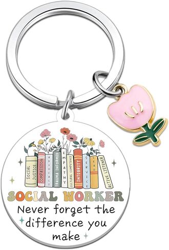Social Worker Gifts for Women Unique Gifts for Social Workers Month Appreciation Gift Never Forget The Difference You Make Keychain Funny School Socials Services Gift for Birthday Christmas in Saudi Arabia