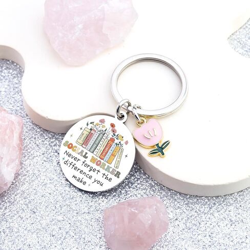 Social Worker Gifts for Women Unique Gifts for Social Workers Month Appreciation Gift Never Forget The Difference You Make Keychain Funny School Socials Services Gift for Birthday Christmas in Saudi Arabia