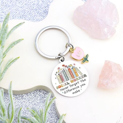 Social Worker Gifts for Women Unique Gifts for Social Workers Month Appreciation Gift Never Forget The Difference You Make Keychain Funny School Socials Services Gift for Birthday Christmas in Saudi Arabia