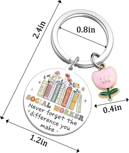 Social Worker Gifts for Women Unique Gifts for Social Workers Month Appreciation Gift Never Forget The Difference You Make Keychain Funny School Socials Services Gift for Birthday Christmas in Saudi Arabia