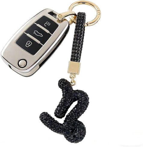 12 Constellation Keychain with Black Crystal Embellishments, Car Phone Bag Pendant Accessories, 5.1 x 2.36 Inches in Saudi Arabia