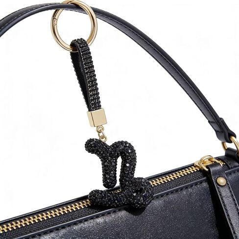 12 Constellation Keychain with Black Crystal Embellishments, Car Phone Bag Pendant Accessories, 5.1 x 2.36 Inches in Saudi Arabia