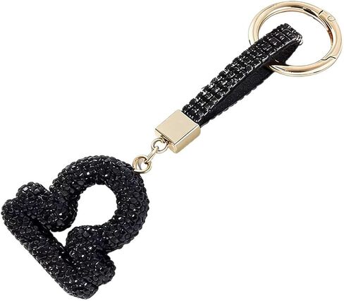 12 Constellation Keychain with Black Crystal Embellishments, Car Phone Bag Pendant Accessories, 5.1 x 2.36 Inches in Saudi Arabia