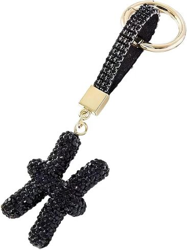 12 Constellation Keychain with Black Crystal Embellishments, Car Phone Bag Pendant Accessories, 5.1 x 2.36 Inches in Saudi Arabia